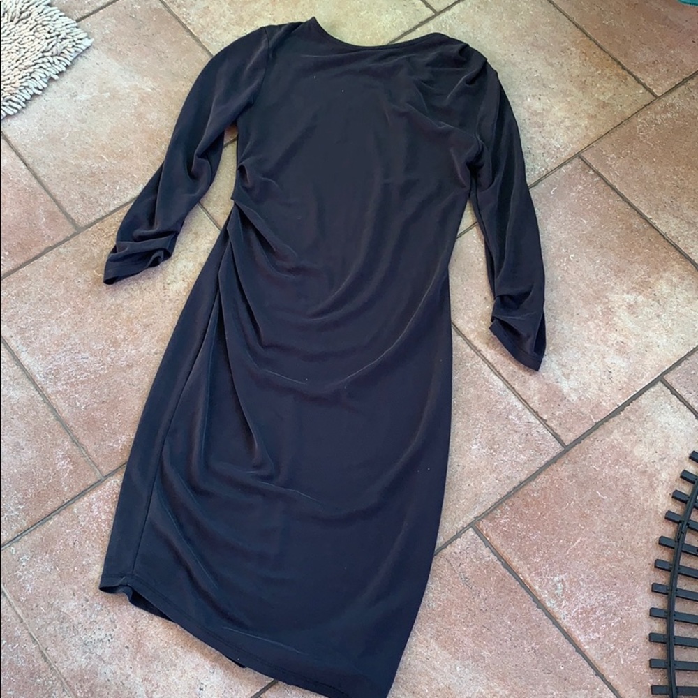 Topshop ruched dress with asymmetrical hemline